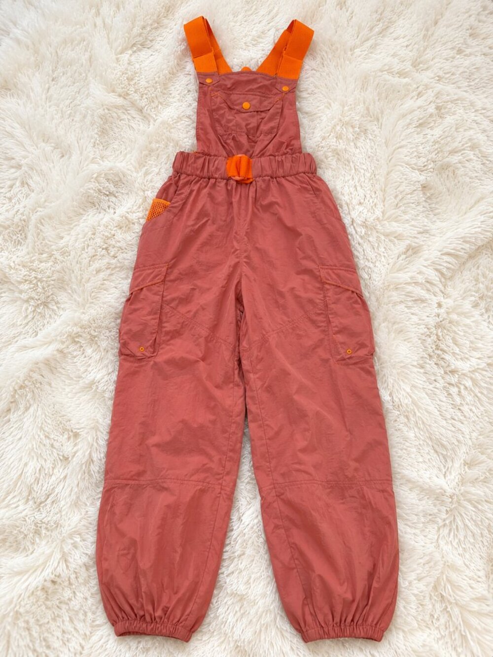 Free People Movement XS Utility Cargo Jumpsuit Rose Pink & Orange